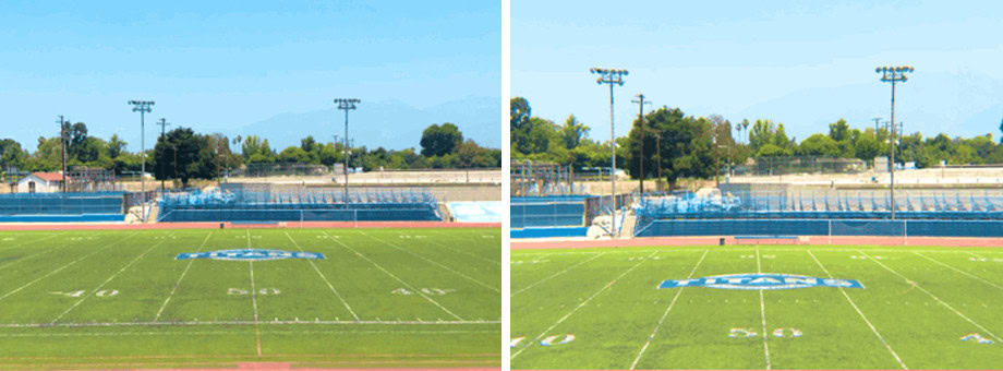 Side By Side Images of Football Fields