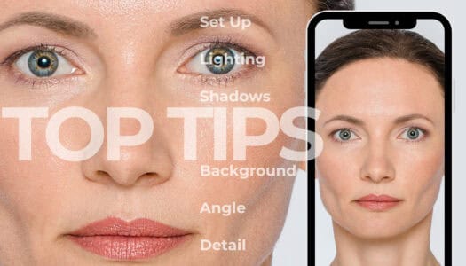 a woman's face is shown next to a phone that says top tips